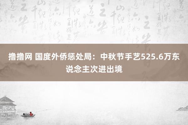 撸撸网 国度外侨惩处局：中秋节手艺525.6万东说念主次进出境