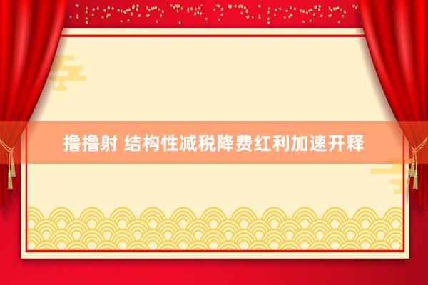撸撸射 结构性减税降费红利加速开释