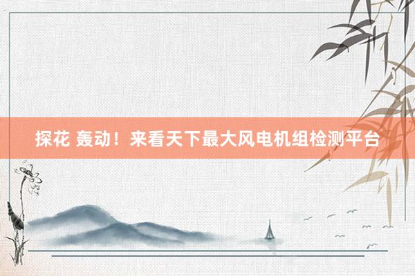 探花 轰动！来看天下最大风电机组检测平台