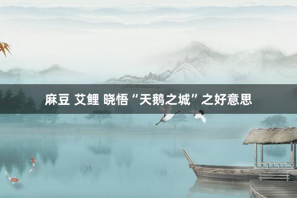 麻豆 艾鲤 晓悟“天鹅之城”之好意思