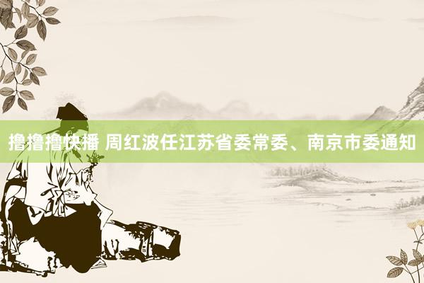 撸撸撸快播 周红波任江苏省委常委、南京市委通知