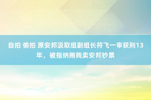 自拍 偷拍 原安邦汲取组副组长符飞一审获刑13年，被指纳贿贱卖安邦钞票