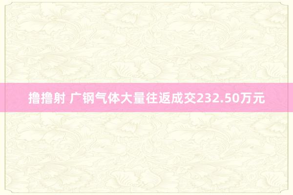 撸撸射 广钢气体大量往返成交232.50万元
