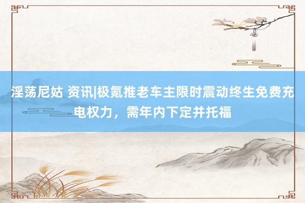 淫荡尼姑 资讯|极氪推老车主限时震动终生免费充电权力，需年内下定并托福