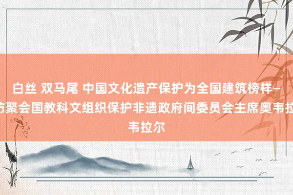 白丝 双马尾 中国文化遗产保护为全国建筑榜样——访聚会国教科文组织保护非遗政府间委员会主席奥韦拉尔