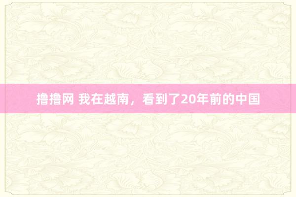 撸撸网 我在越南，看到了20年前的中国