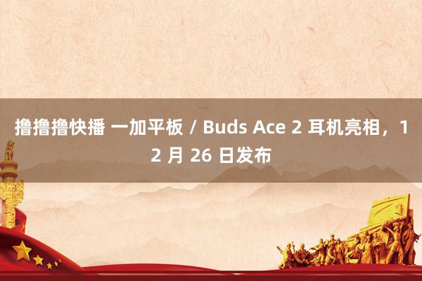 撸撸撸快播 一加平板 / Buds Ace 2 耳机亮相，12 月 26 日发布