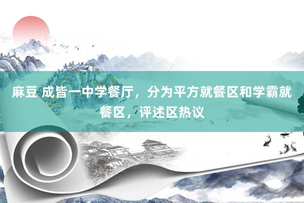 麻豆 成皆一中学餐厅，分为平方就餐区和学霸就餐区，评述区热议