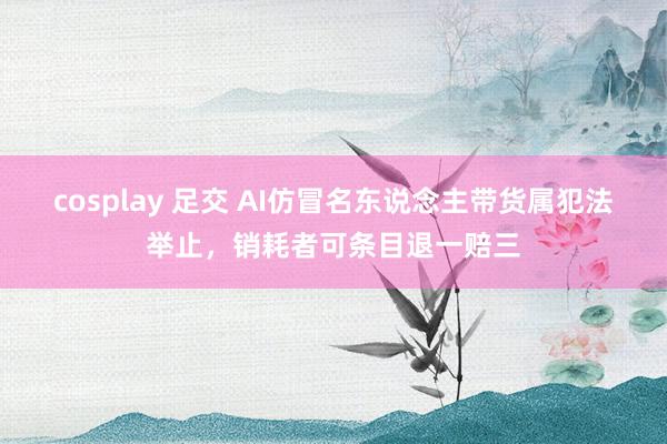cosplay 足交 AI仿冒名东说念主带货属犯法举止，销耗者可条目退一赔三