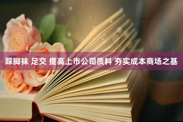 踩脚袜 足交 提高上市公司质料 夯实成本商场之基