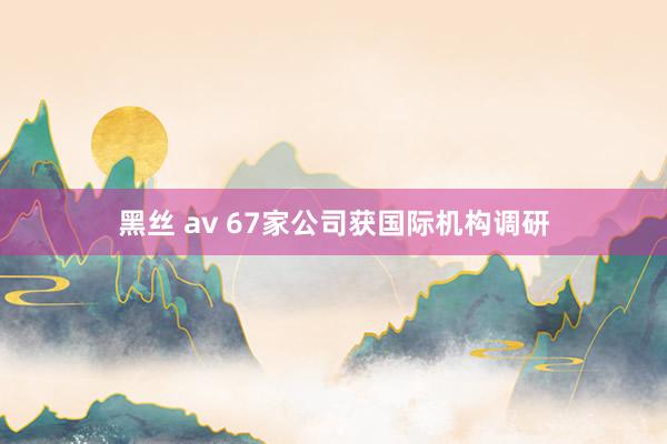 黑丝 av 67家公司获国际机构调研