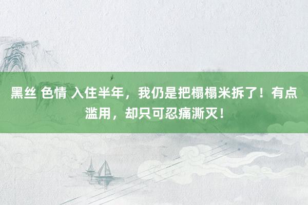 黑丝 色情 入住半年，我仍是把榻榻米拆了！有点滥用，却只可忍痛澌灭！