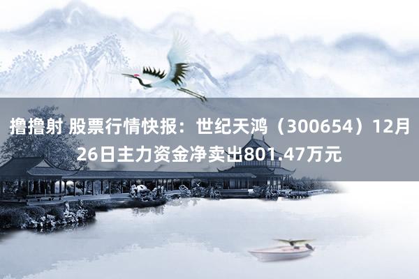 撸撸射 股票行情快报：世纪天鸿（300654）12月26日主力资金净卖出801.47万元