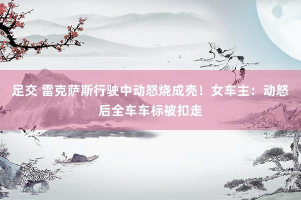 足交 雷克萨斯行驶中动怒烧成壳！女车主：动怒后全车车标被扣走