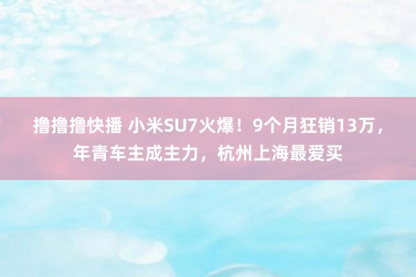 撸撸撸快播 小米SU7火爆！9个月狂销13万，年青车主成主力，杭州上海最爱买