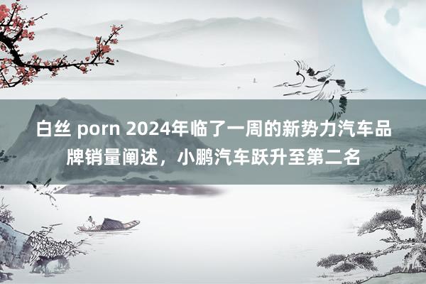 白丝 porn 2024年临了一周的新势力汽车品牌销量阐述，小鹏汽车跃升至第二名
