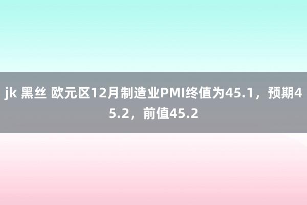 jk 黑丝 欧元区12月制造业PMI终值为45.1，预期45.2，前值45.2
