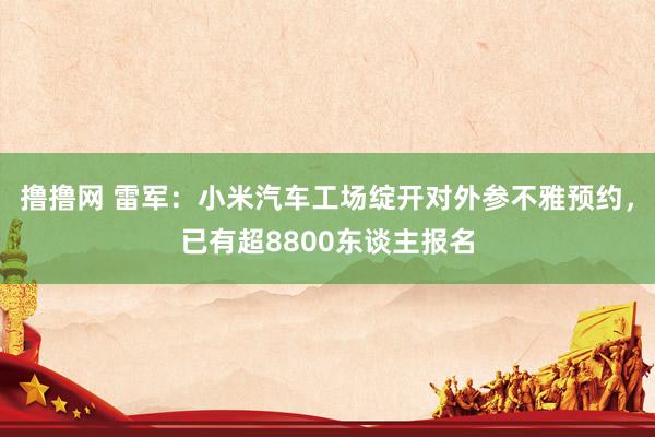 撸撸网 雷军：小米汽车工场绽开对外参不雅预约，已有超8800东谈主报名