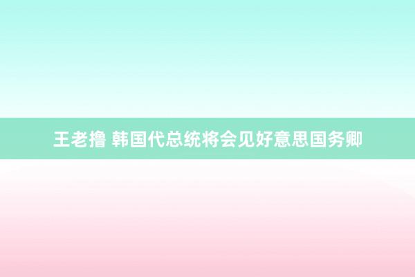 王老撸 韩国代总统将会见好意思国务卿
