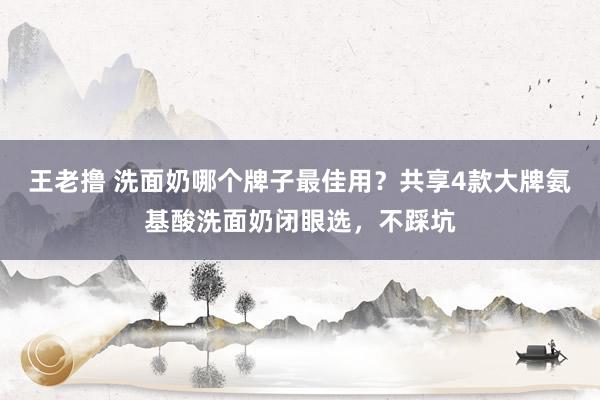王老撸 洗面奶哪个牌子最佳用？共享4款大牌氨基酸洗面奶闭眼选，不踩坑