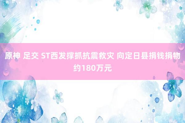原神 足交 ST西发撑抓抗震救灾 向定日县捐钱捐物约180万元