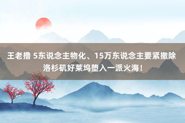 王老撸 5东说念主物化、15万东说念主要紧撤除 洛杉矶好莱坞堕入一派火海！