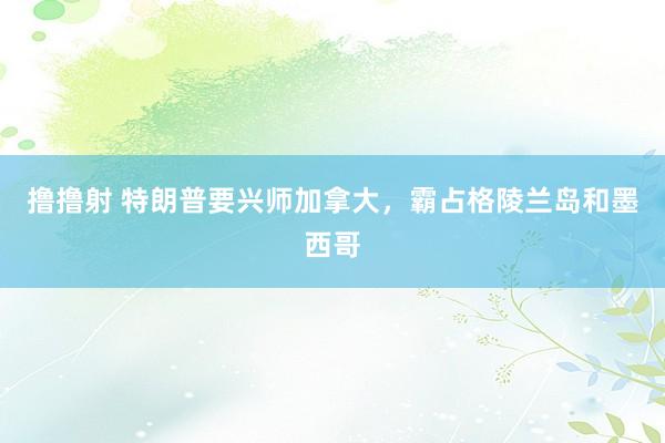 撸撸射 特朗普要兴师加拿大，霸占格陵兰岛和墨西哥