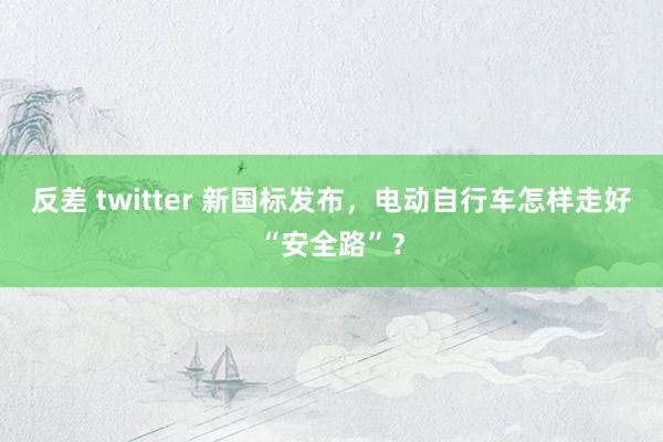 反差 twitter 新国标发布，电动自行车怎样走好“安全路”？