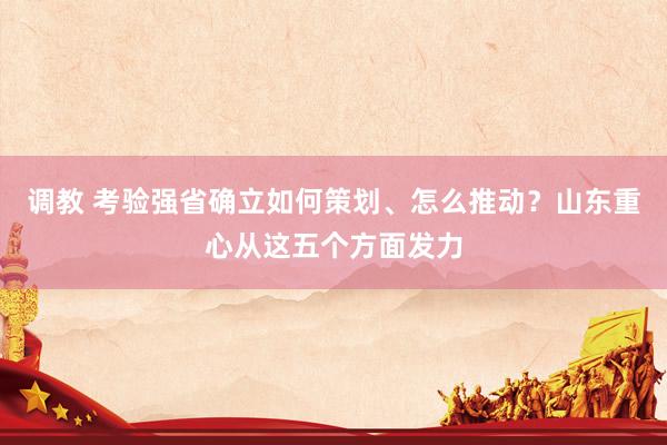 调教 考验强省确立如何策划、怎么推动？山东重心从这五个方面发力