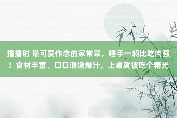 撸撸射 最可爱作念的家常菜，唾手一焖比吃肉强！食材丰富、口口滑嫩爆汁，上桌就被吃个精光