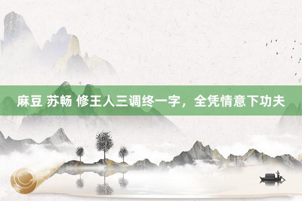 麻豆 苏畅 修王人三调终一字，全凭情意下功夫