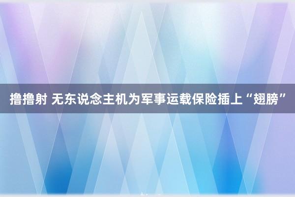 撸撸射 无东说念主机为军事运载保险插上“翅膀”