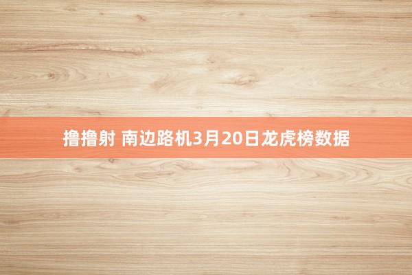 撸撸射 南边路机3月20日龙虎榜数据
