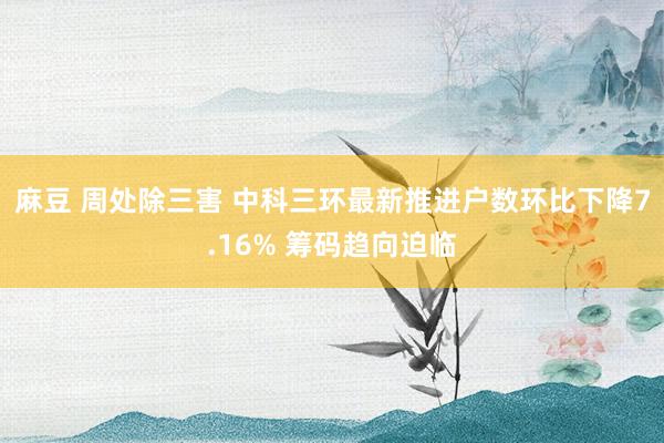 麻豆 周处除三害 中科三环最新推进户数环比下降7.16% 筹码趋向迫临