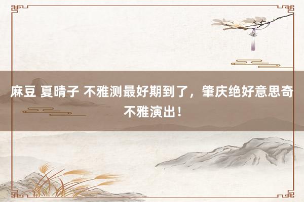 麻豆 夏晴子 不雅测最好期到了，肇庆绝好意思奇不雅演出！