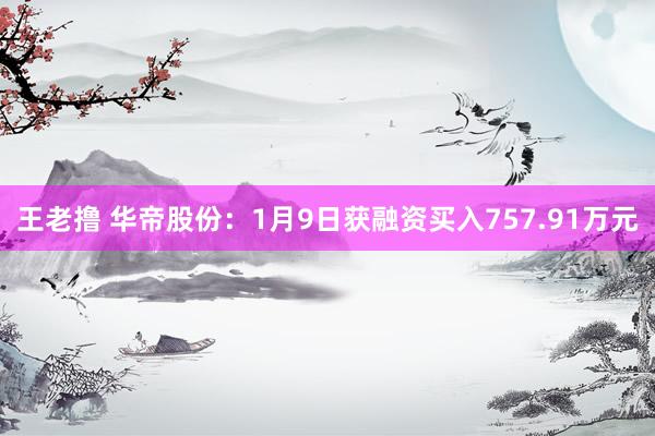 王老撸 华帝股份：1月9日获融资买入757.91万元