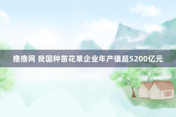 撸撸网 我国种苗花草企业年产值超5200亿元