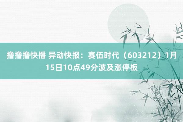 撸撸撸快播 异动快报：赛伍时代（603212）1月15日10点49分波及涨停板