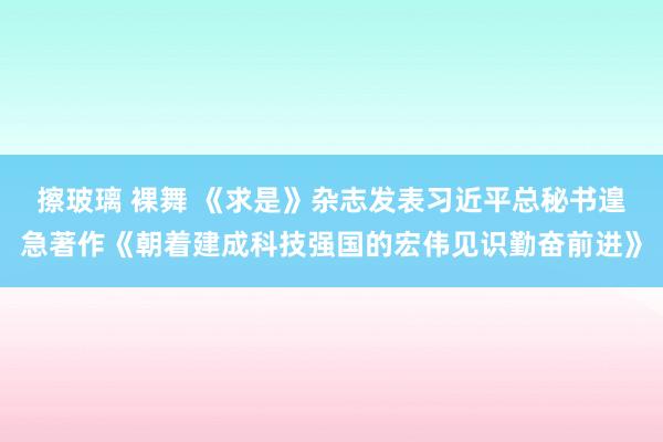 擦玻璃 裸舞 《求是》杂志发表习近平总秘书遑急著作《朝着建成科技强国的宏伟见识勤奋前进》